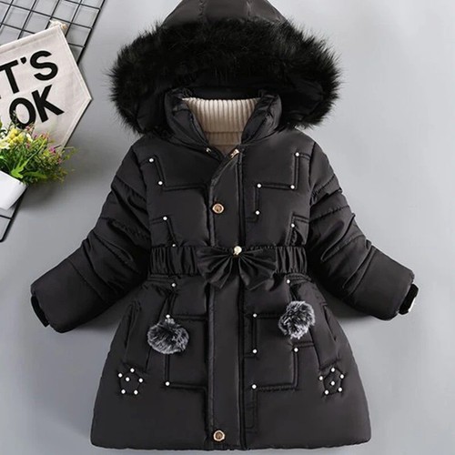 4-12 Years Winter Girls Jacket Collar Warm Zipper Windproof Kids Birthday Gift - Picture 5 of 43