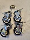 2-inch Swivel Casters with Brake 4 Pk 130# Rated Black