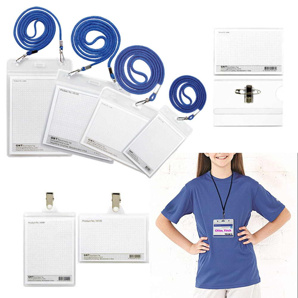 5 Pack Waterproof ID Badge Holder Case Clear Vertical ID Card Holder With Lanyard Carabiner And Keychain Locker Dry Box