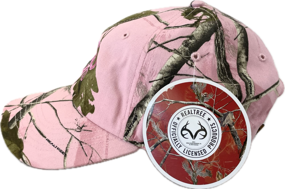 Realtree JD Bits Womens Baseball Cap Strapback Hat Pink Camouflage