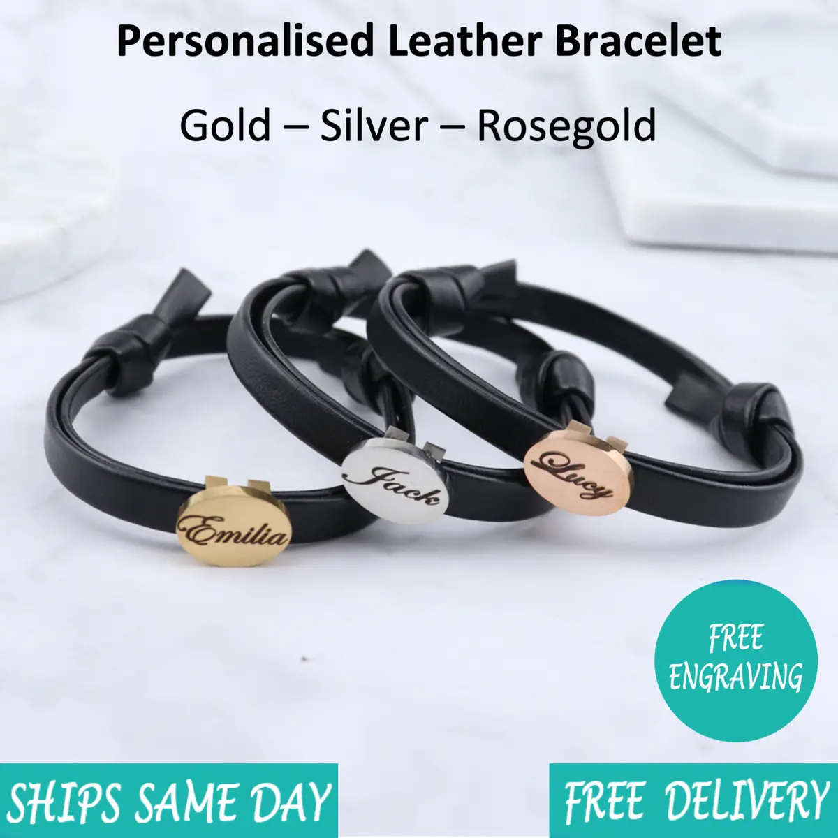 Custom Engraved Bracelets - PDPAOLA