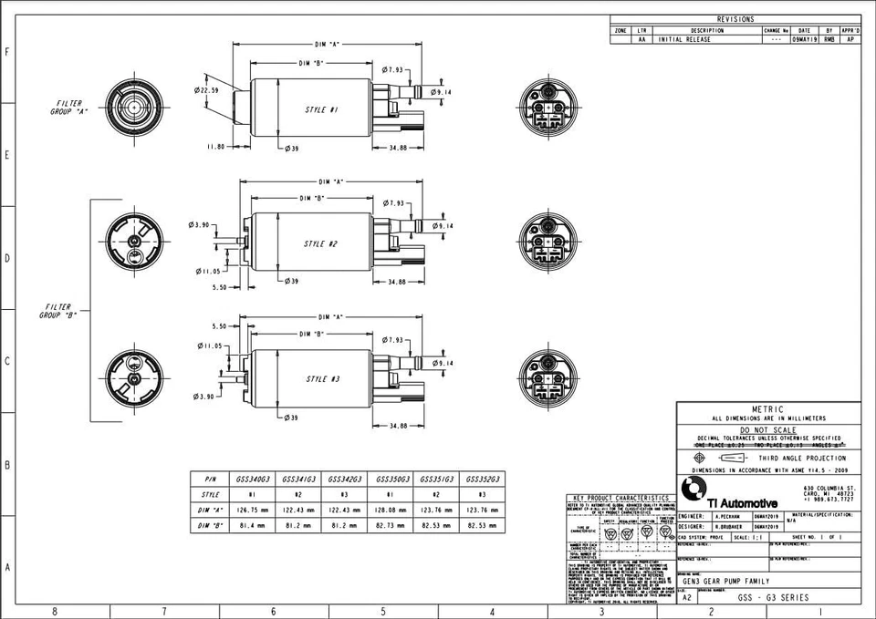 Walbro 255 lph Fuel Pump GSS341 GENUINE AU BA BF Falcon Commodore - image 3 of 3