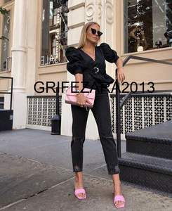 zara belted voluminous top