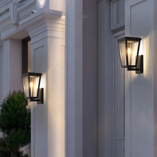 Solar Wall Lamp Home Wall Light Yard Waterproof Garden Black Outdoor Wall Lights - Picture 8 of 10