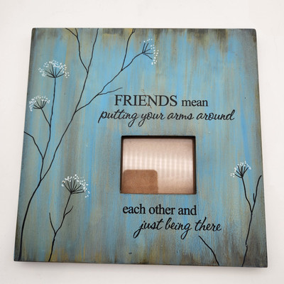 Carson Wood Picture Frame Friends Hang or Stand Blue 10'' X 10'' 