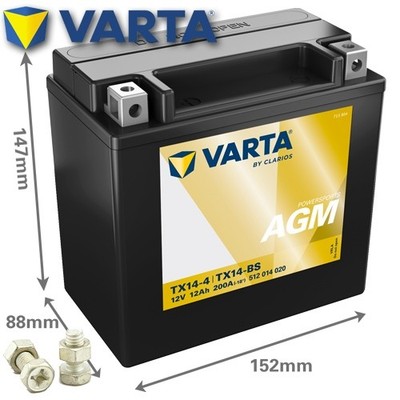 Batterie für BMW R 1200 GS Rally ABS Bj.2017 VARTA TX14-BS /YTX14-BS AGM geschl