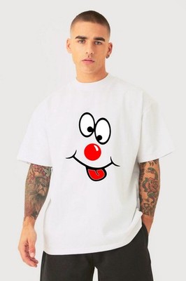 Lustiges Dummes Gesicht Grafik T-Shirt, rot Funky Nase Tag Cartoon Kinder Erwachsene T-Shirt