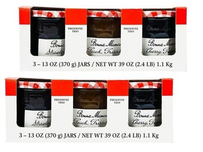 2-PACK Bonne Maman Trio Variety, 13 oz x 3-count, Total 6 jars