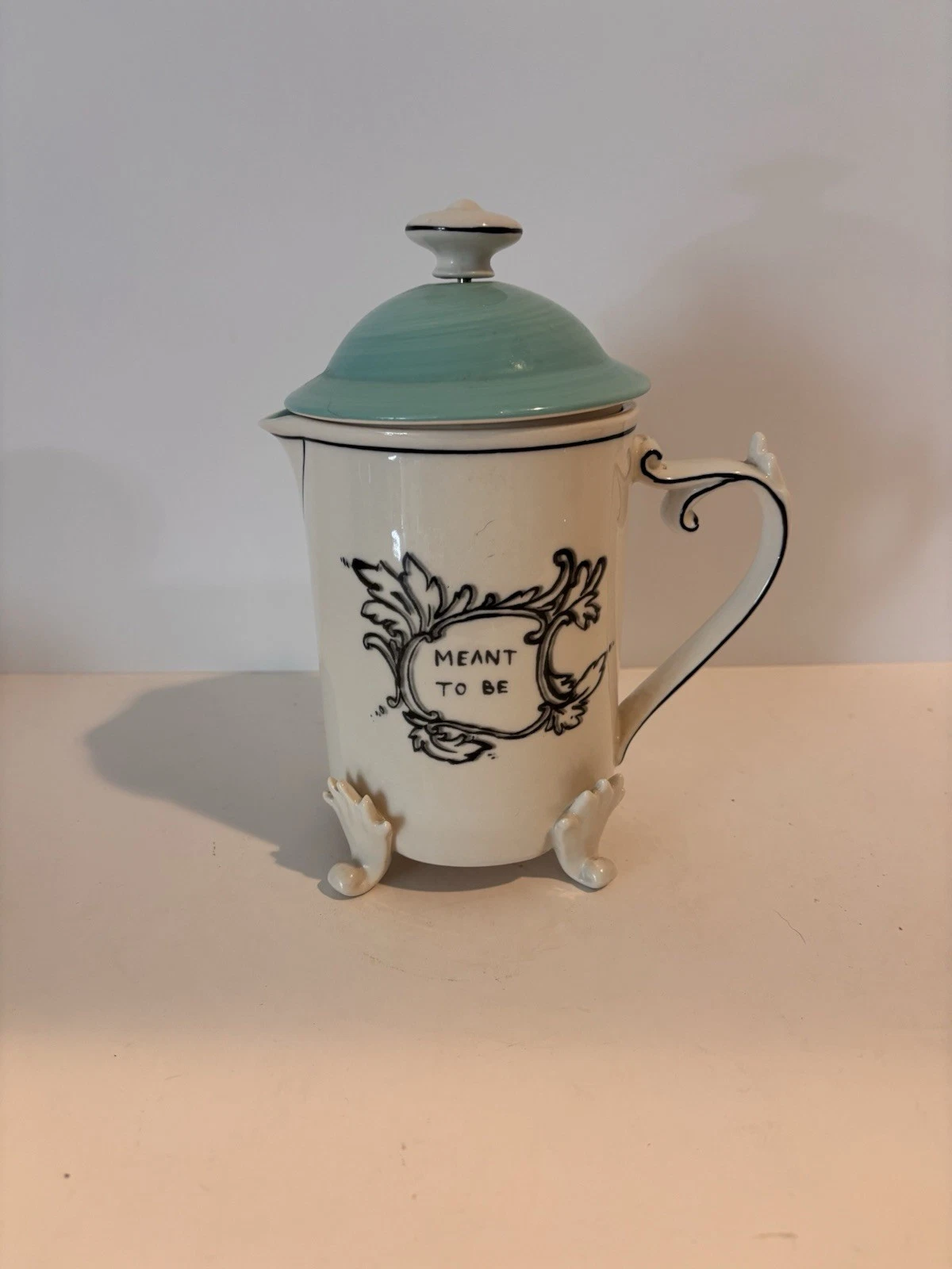 Anthropologie Molly Hatch “Meant To Be” French Press Ceramic Turquoise