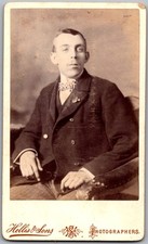 CDV Circa 1880s Hellis & Sons Handsome Man In Suit London