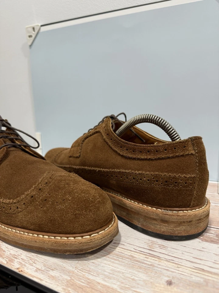 Zapatos Oxford Rancourt & Co. Collab Taylor Stitch Gamuza 9D Hechos a Mano en Maine EE. UU. Foto 4 de 4