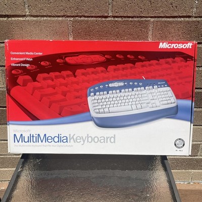 Microsoft Multimedia Keyboard 1.0A  Ergonomic KB-0168 Open Box Vintage Tech PC