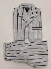 VTG Men  s KNIGHTSBRIDGE Broadcloth Pinstripe Long Sleeve Pajama Set Medium NWT