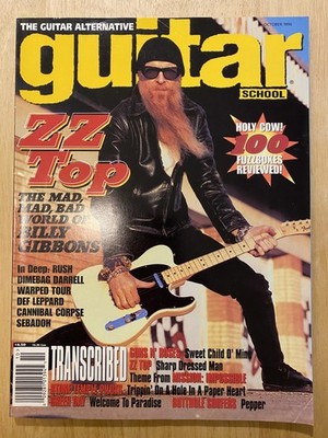 Vintage 1996 Guitar School Magazine October ZZ Top Billy Gibbons Cover Tabs