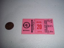 8/20/74 TEXAS RANGERS VS BALTIMORE ORIOLES MLB BASEBALL TICKET STUB