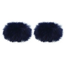 Furry Microphone Windscreen 5mm x 55mm for Microphone Dark Blue 2 Pack