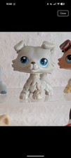 Littlest Pet Shop LPS #363 Grey Collie Puppy Dog with Blue Eyes figure AUTHENTIC