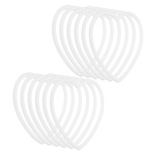 4.9 Inch Heart Dream Catcher Rings, 12 Pcs Plastic Floral Ring Hoop, White