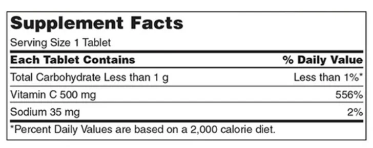 Kirkland Signature Vitamina C 500mg Masticable 500 Comprimidos Envío Gratis 01/2027 Foto 2 de 2