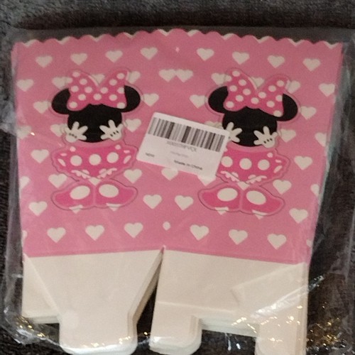 Minnie And Mickey Popcorn Treat Party Favor Snack Boxes Set Of 12 - Picture 3 of 4