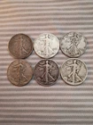 Lot Of 6 Walking Liberty 1/2 Dollars 1935, 1942 S,1943, 1944, 1945, 1945 D