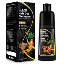 Black Hair Dye Shampoo - Natural Nutrition for Gray Hair Coverage, 3 in 1 Shampo