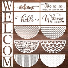 Welcome Stencils for Painting Welcome Stencil for Wood Sign 12" Hello Stencil...