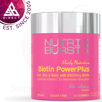 Nutriburst Biotin Power Plus Vitamin C für gesundes Haar & strahlende Haut 60 Gummis