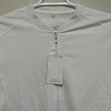 Scrub Jacket Full Zip Track Jacket Womens L White Cotton Blend Activewear NWT