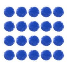 20Pcs Fluffy Soft Faux Fur Pom Poms for Hats with Elastic Loop, Dark Blue