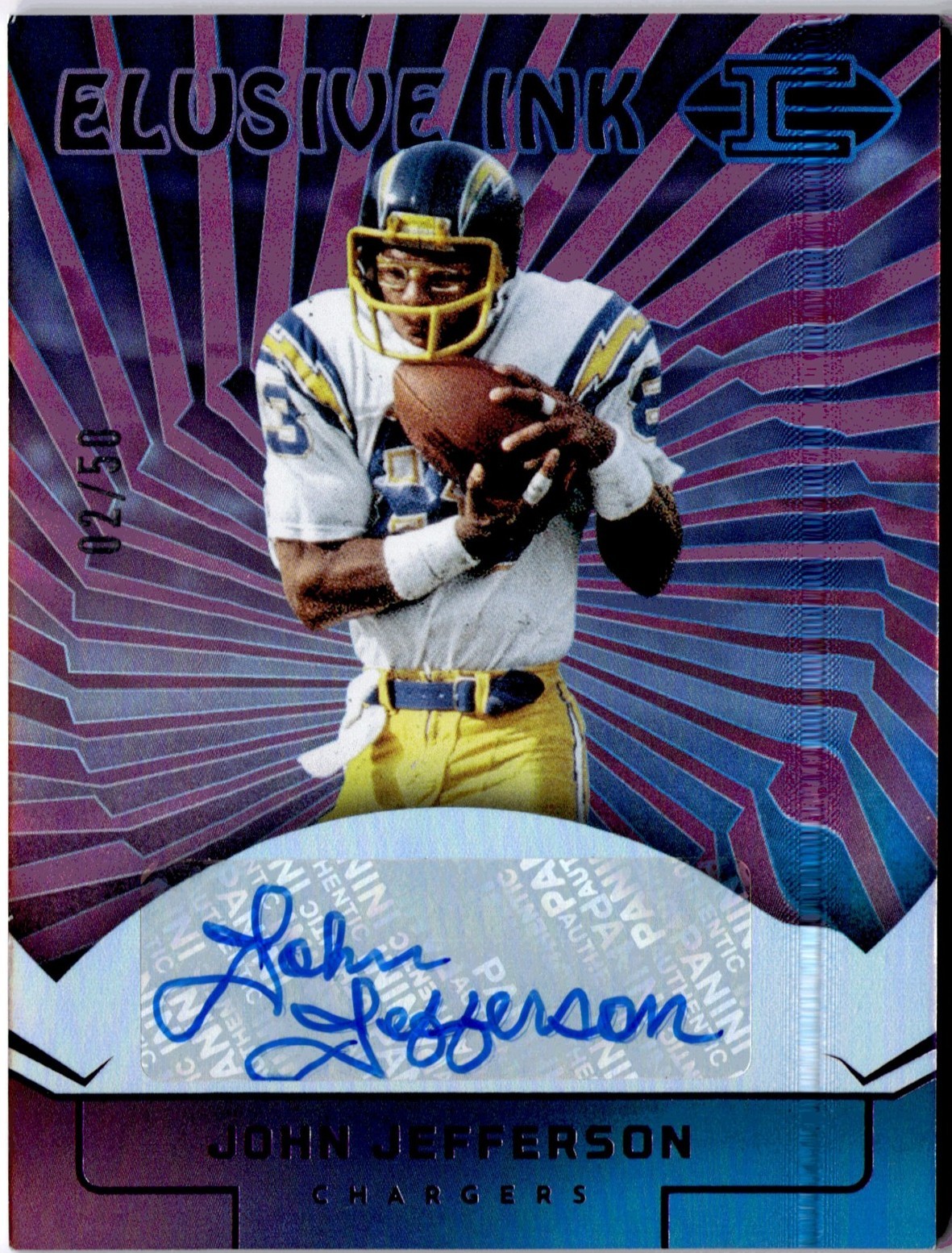 2024 Panini Illusions Elusive Ink John Jefferson Ei Jjn Purple 50 