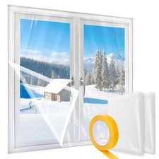 2 Pcs Window Plastic Insulation Kit 47'' x 63'', Window Insulation Covering F...
