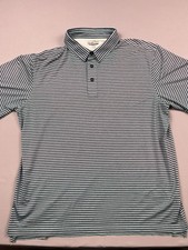 Straight Down Golf Polo Shirt Men's Medium Gray Striped Golf Club