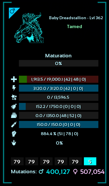 ARK Survival Ascended TOP STATS Tron Dreadmare - PC/XBOX/PS5 PvE