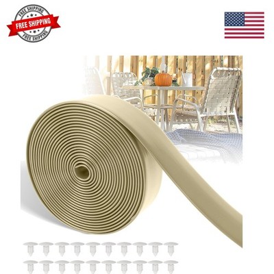 2'' Wide 20ft Long Vinyl Straps for Patio Chairs Repair DIY + 20 Rivets, Repla...