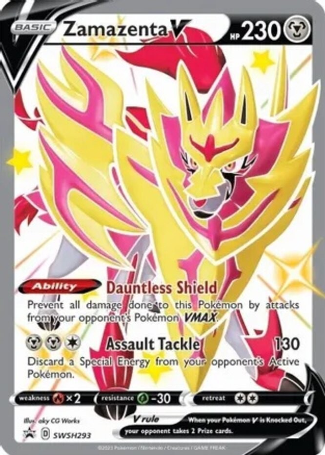 1x Zamazenta V (Shiny) - SWSH293 - SWSH Black Star Promos Lightly Played Pokemon