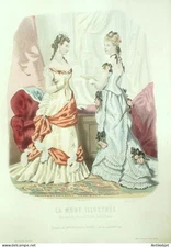 1876 Fashion Illustrated Engraving #3 (Old Fashion Plate)