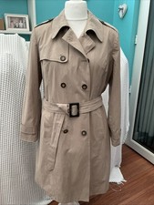 Women’s Debenhams Petite Collection Belted Mac Trench Coat Beige Tan Size 18￼