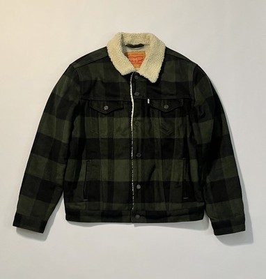 RARE LEVIS TRUCKER JACKER SHERPA LIMITED EDITION GREEN