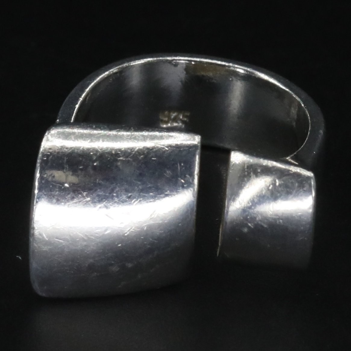 VTG Sterling Silver - MODERN Solid Square Tip Asy… - image 2