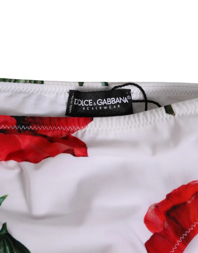 DOLCE & GABBANA Traje de baño blanco floral Traje de baño 2 piezas Parte superior inferior IT3 / M 750usd Foto 3 de 4