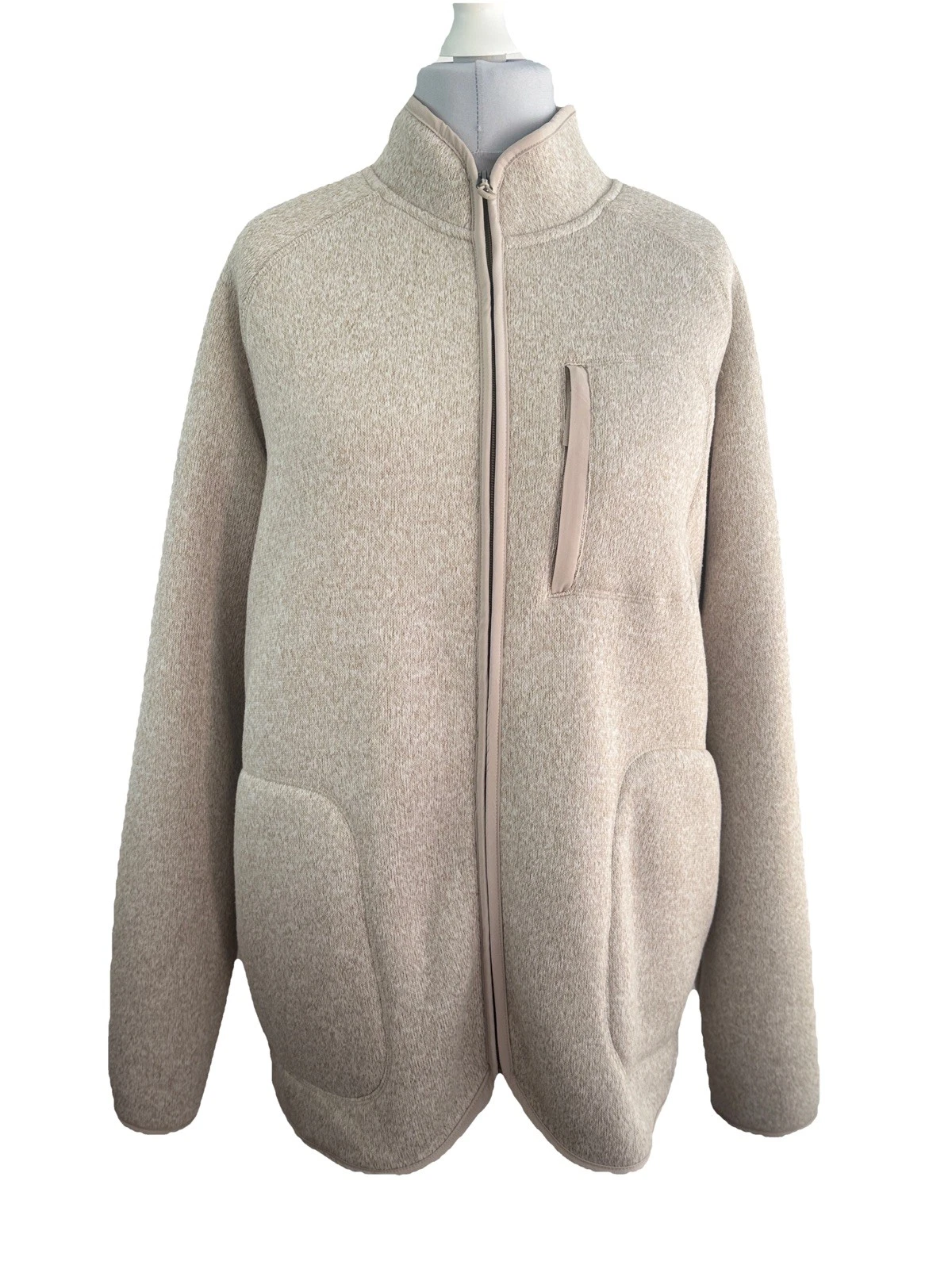 M&S Fleece Lined Knitted Zip Jacket