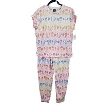 New NWT Mickey Mouse Minnie Mouse Casual Comfort Pajama Set Size Medium 8 / 10
