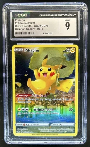 2023 Pokemon SWSH Crown Zenith Pikachu Galarian Gallery Holo #GG30/GG70 CGC 9