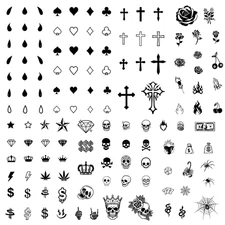 Los Vatos Finger and Face Temporary Tattoos - Chicano Cholo Chola Finger Tattoos