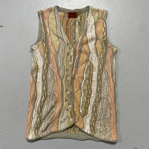 Missoni 3D Cable Knit Sweater Vest Coogi Style Made In Italy Women’s S-M