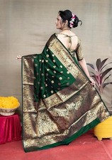 Women's Kanjivaram Soft Semi Silk Banarasi Sarees With Blouse Piece