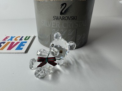 SWAROVSKI CRYSTAL MEMORIES TEDDY BEAR W/ BOX  ON MIRROR STAND