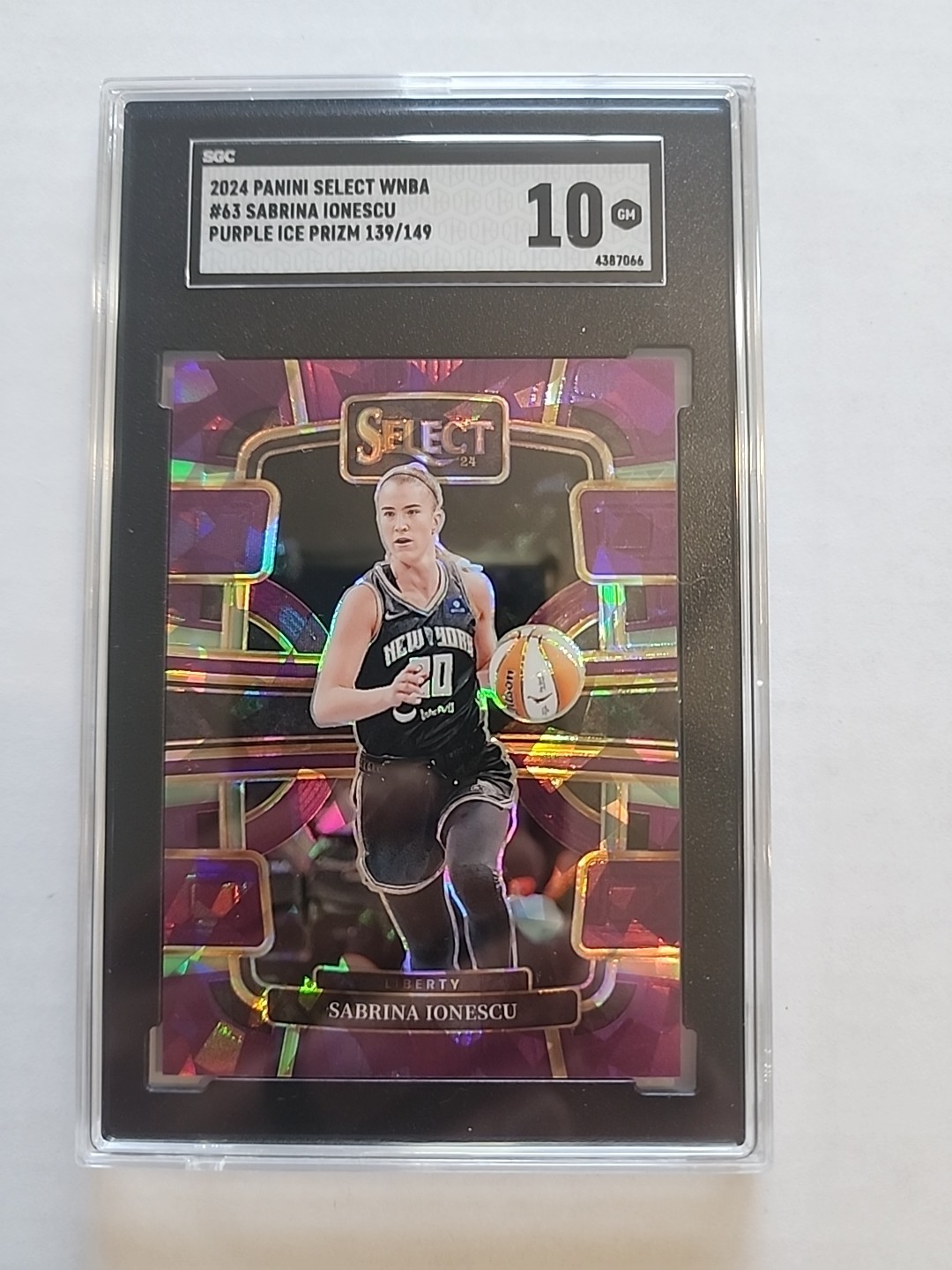 2024 Panini Select WNBA #63 Sabrina Ionescu Purple Ice Prizms #/149 SBC MINT 10