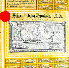 Hidroel&eacute;ctrica Espa&ntilde;ola S.A. hist. Aktie Madrid 1965 Spanien Espa&ntilde;a Iberdrola
